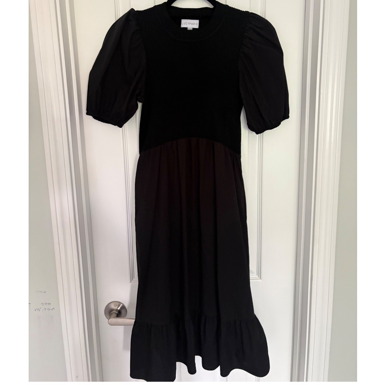 Lucy Paris Black Mixed Knit Dress | XS
