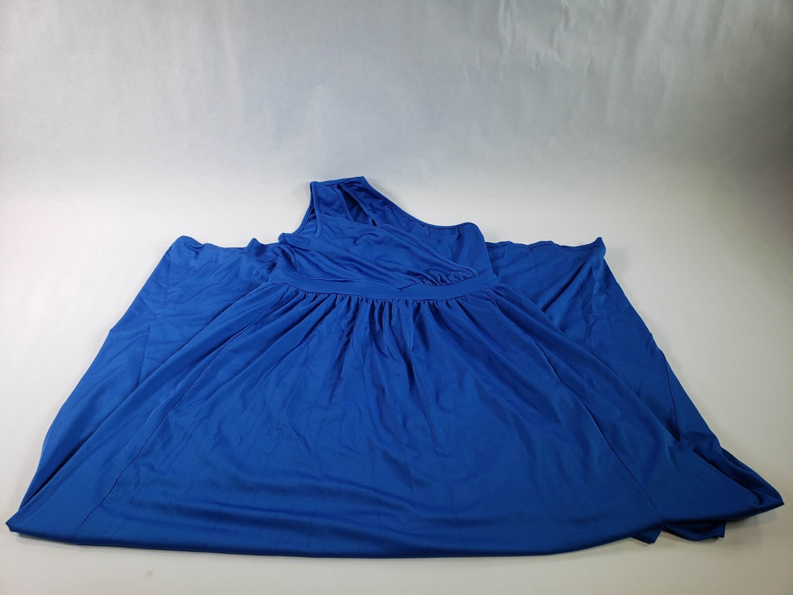 LYANER Women’s One Shoulder High Split Cutout Sleeveless Dress Large Royal Blue