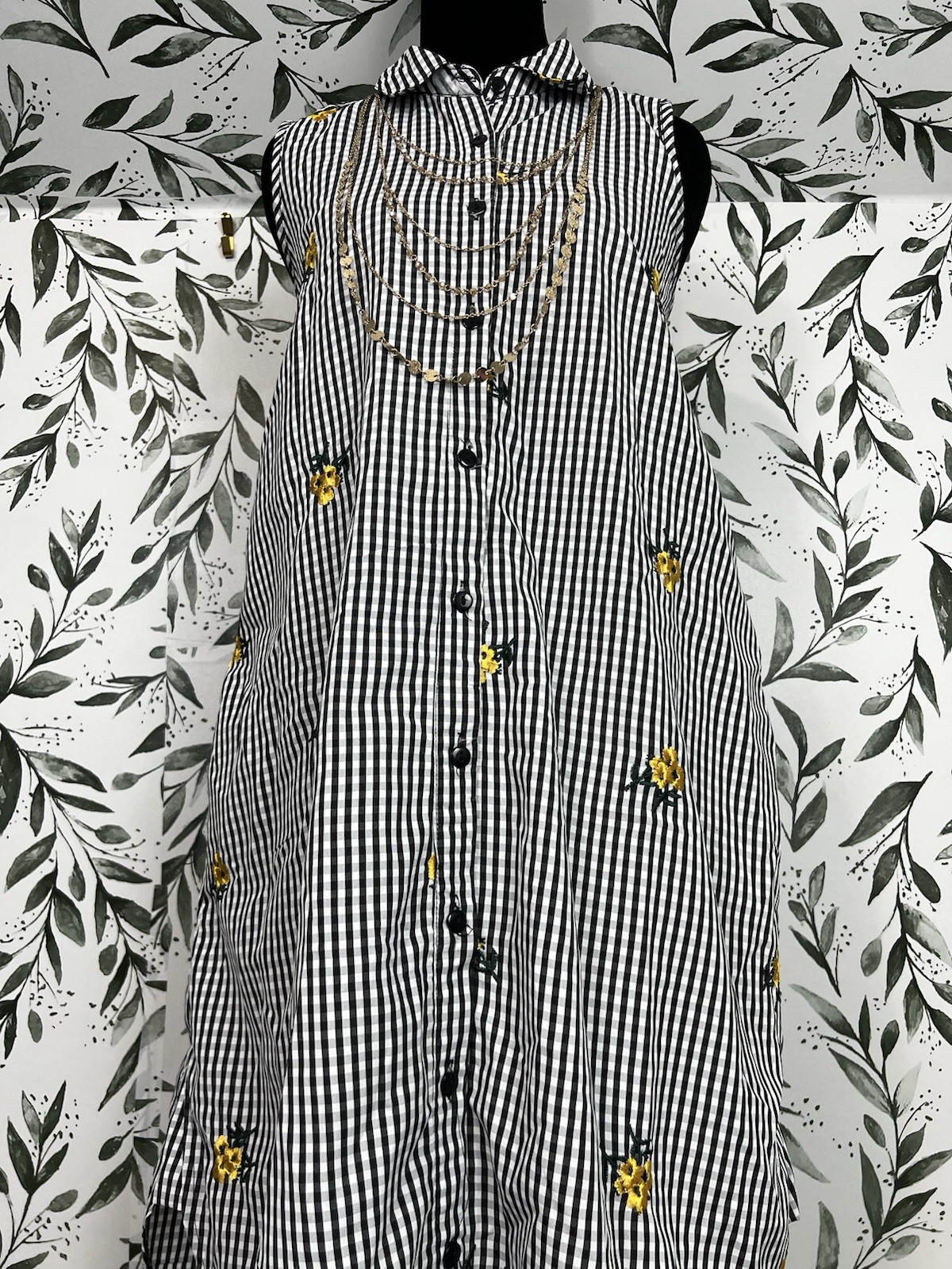 Mile Gabrielle Button Down Sunflower/Sundress Sz S Embroidery Summer Pockets