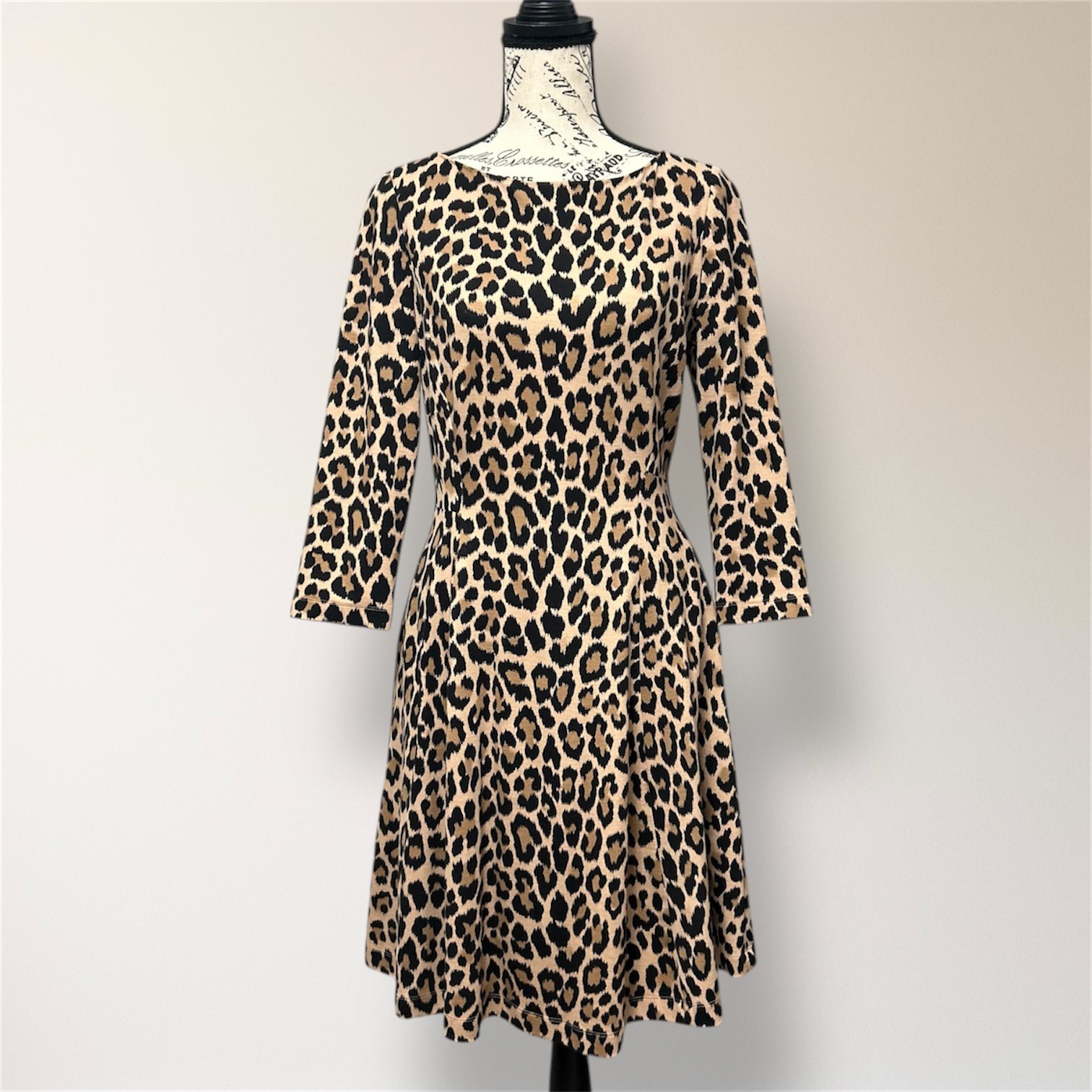 Kate Spade 6 Leopard Cheetah Animal Print Ponte Mini Dress Pockets Fall Winter