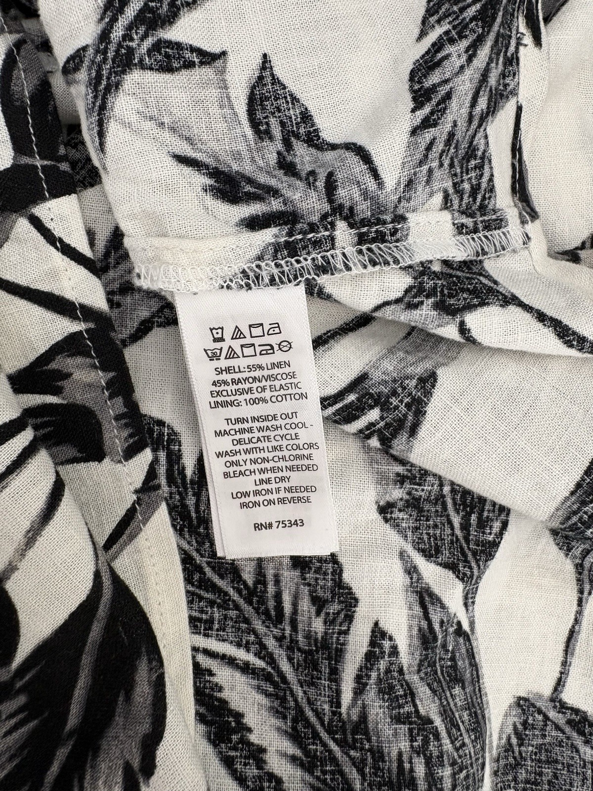 NWT Rachel Zoe Linen Blend Palm Print Fit Flare Midi Dress Size 8 Summer Resort
