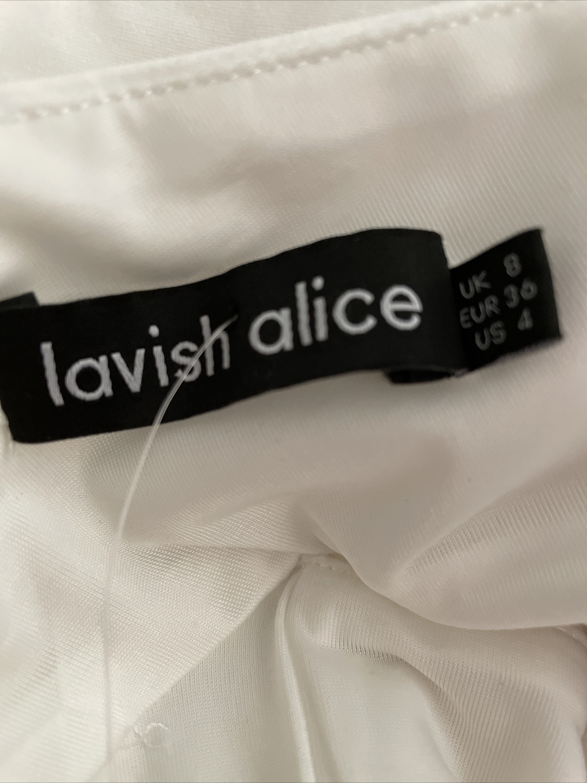Lavish Alice Keyhole Ponte Halter Dress Women’s Size 4 Off White $170 Old Money
