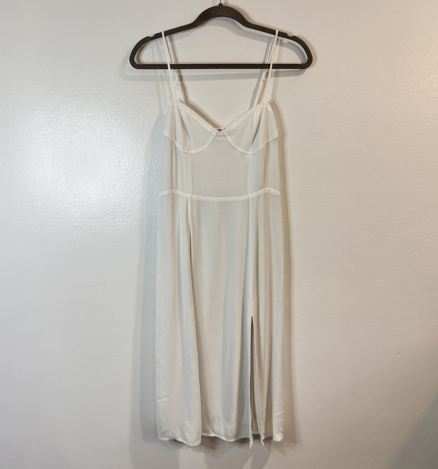 NWT Aritzia Sunday Best Dress S Viola Midi White Burch Bustier Corset Slit