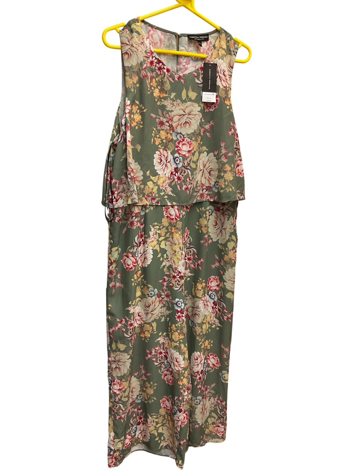 Dorothy Perkins Floral Maxi Dress Sleeveless Green New With Tags – UK16