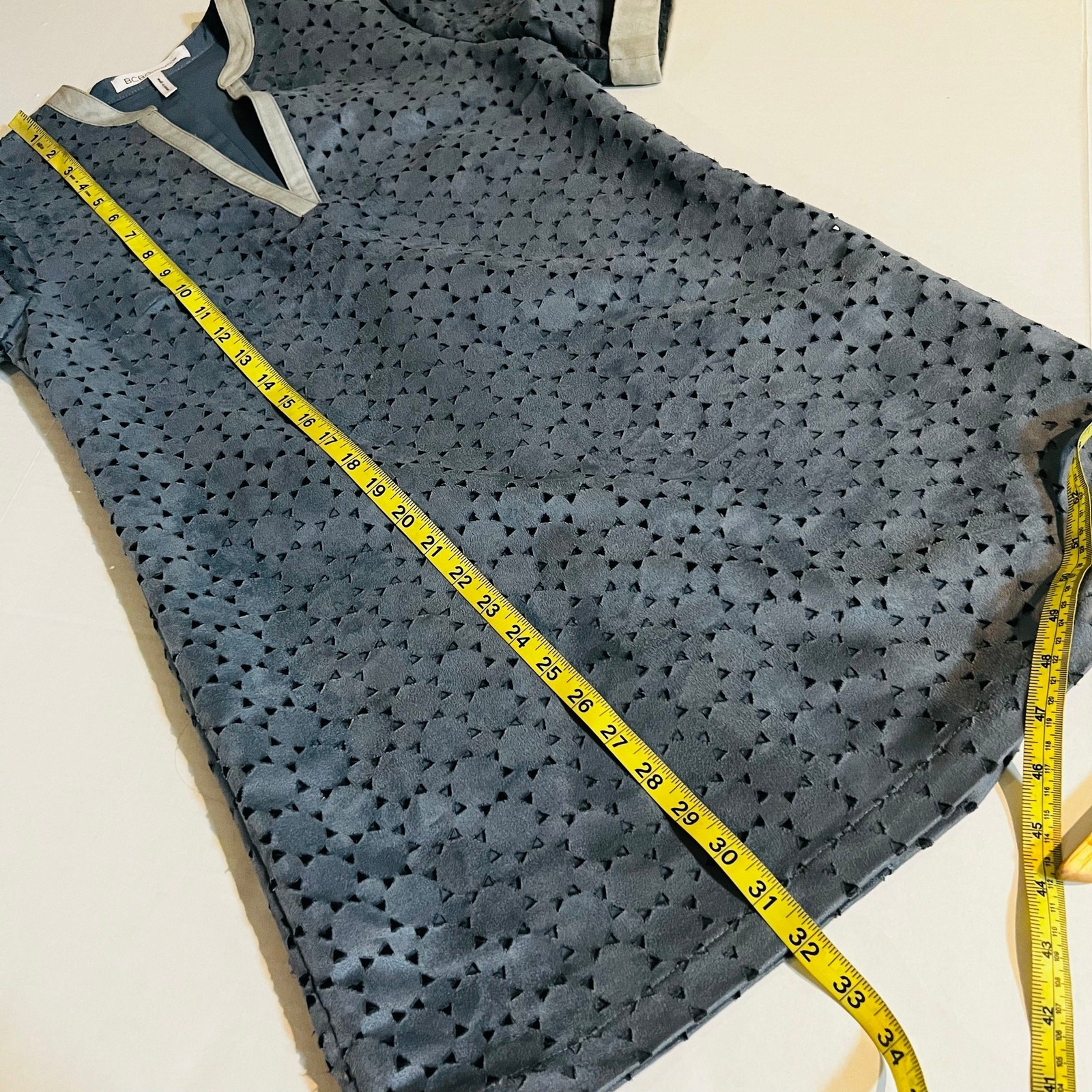 Bcbgeneration Lacer Cut Short Sleeve Shift Dress Size XS Slate
