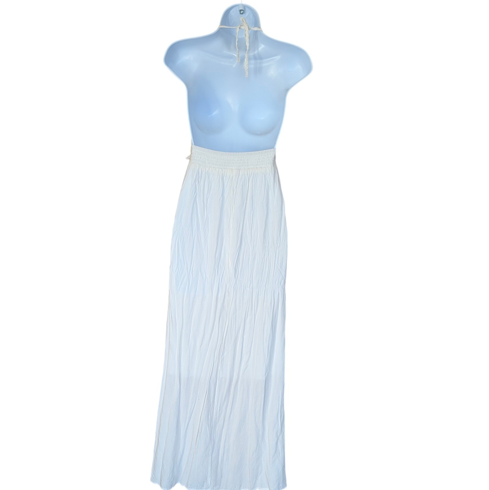 Lilbetter White Maxi Halter Dress Medium Crochet Boho Festival Beach Vacation