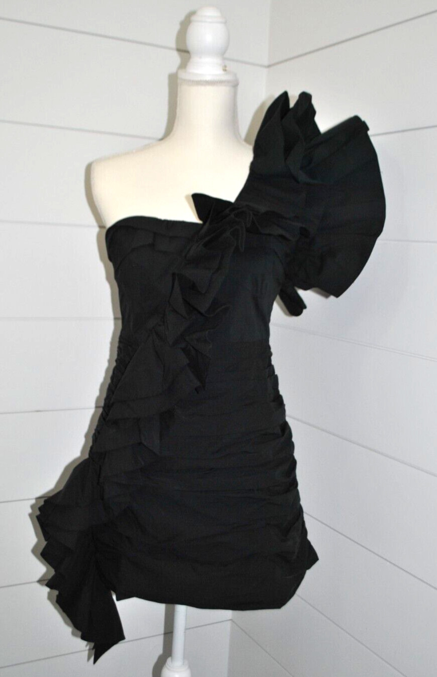CELIA B Anthropologie KAIA Ruffle Black Mini Dress size M NWT $399 SOLD OUT