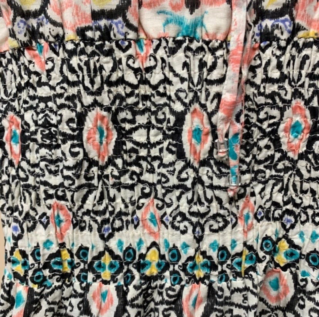 Boho Midi Dress Casual/Resort Style Abstract/ethnic Print Cottagecore Dress S