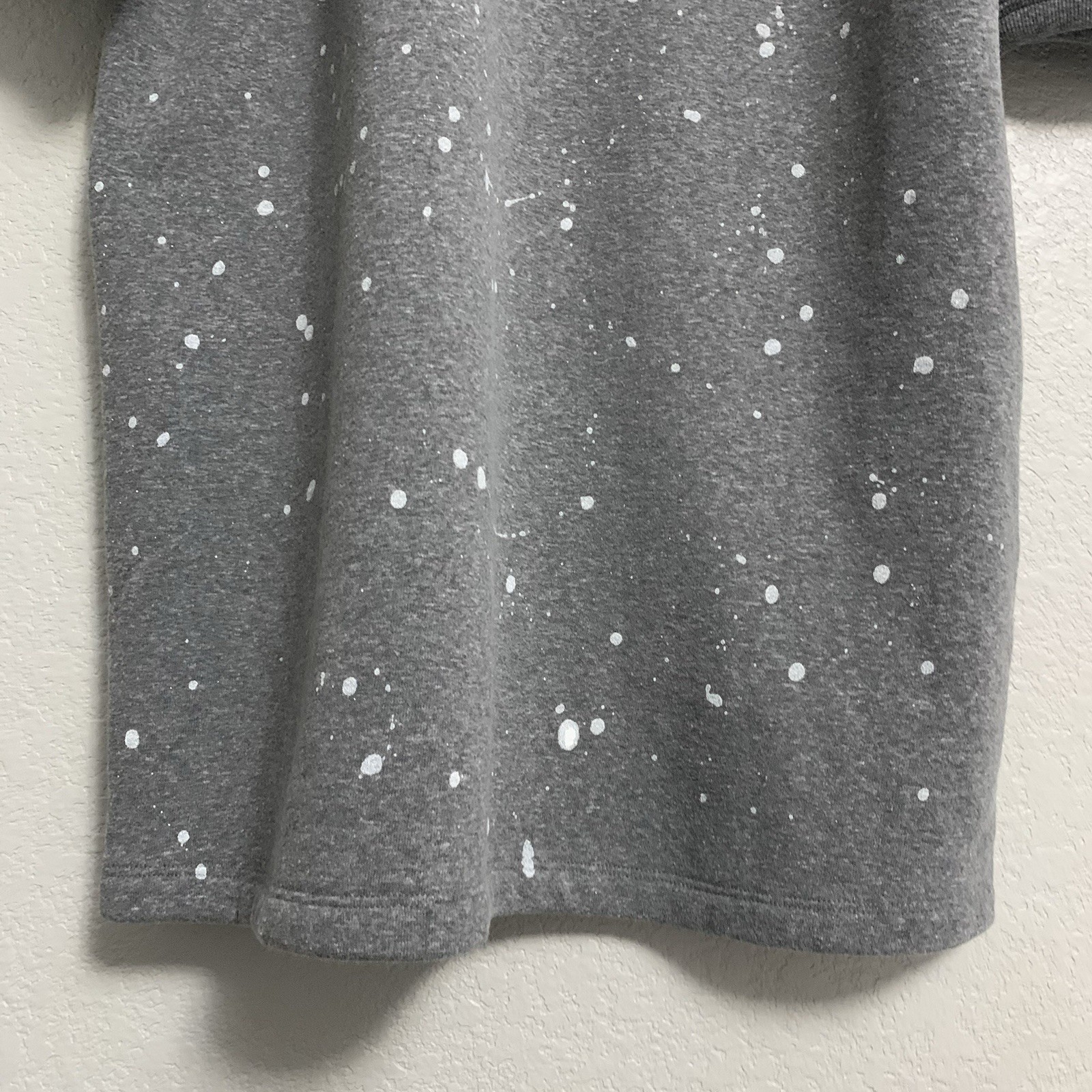 Clare V Sweatshirt Dress Womens M Drop Shoulder Puff Balloon Sleeve Grey Splash