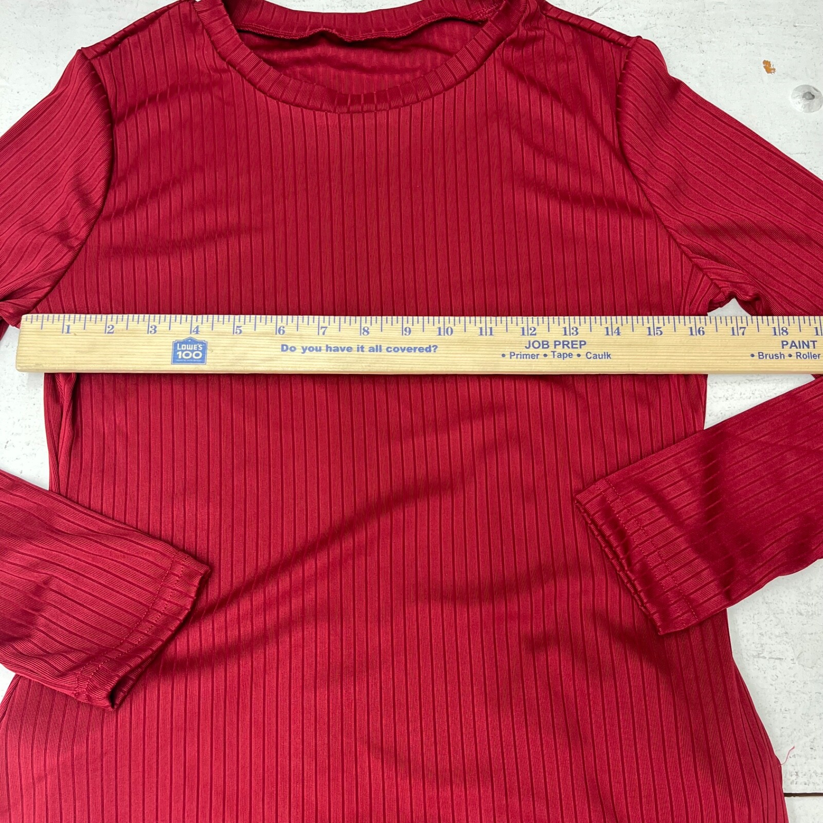 Red Long Sleeve Ribbed Maxi Dress with Pockets Stretch Bodycon Womens Size Large