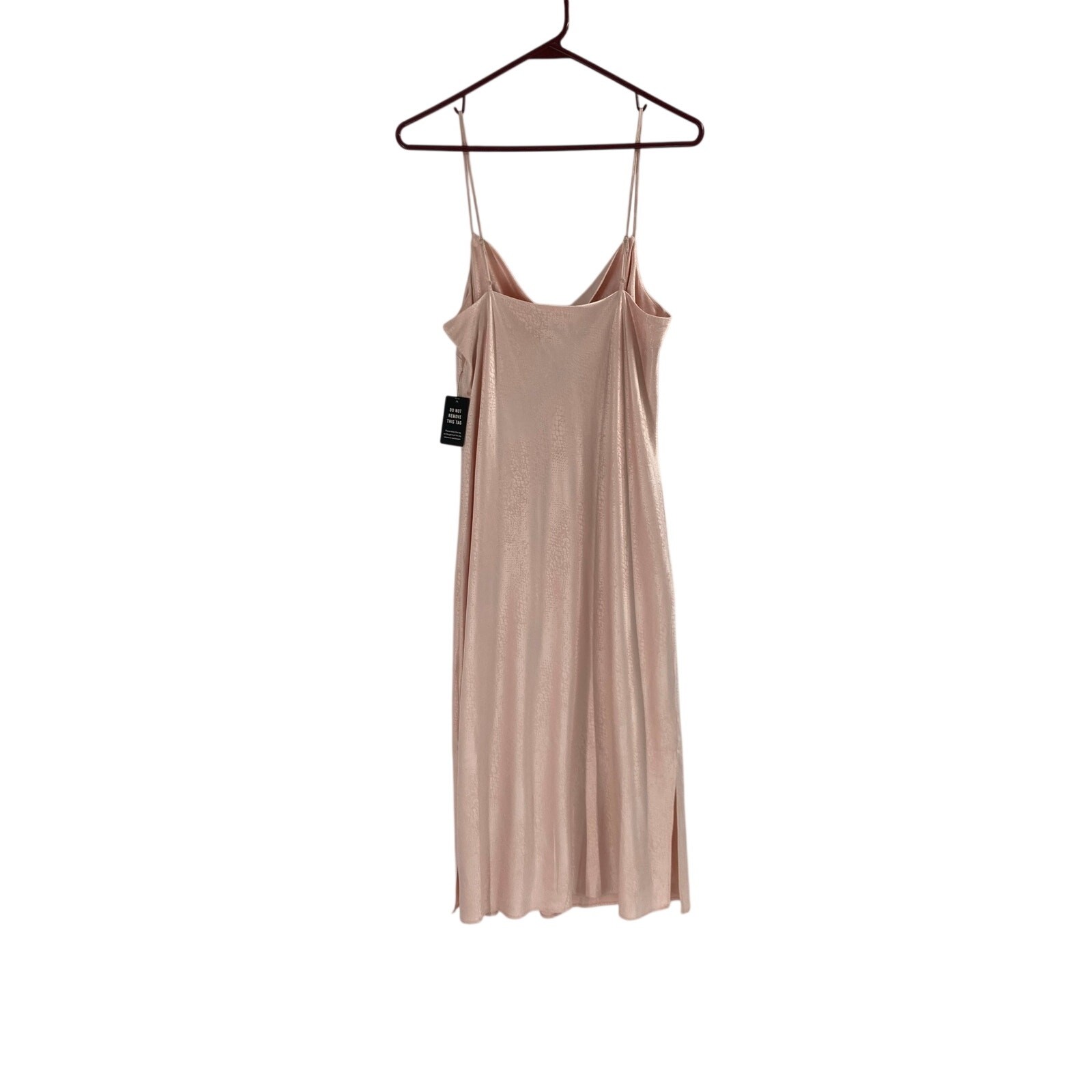 Express Satin Light Pink Reptiles Embossed Slip Dress MIDI Women’s Medium NEW