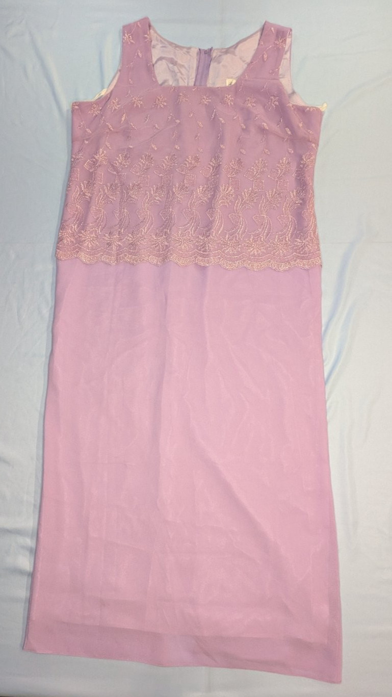 Vintage Sally Womens Sleeveless Maxi Dress XXL Purple Floral Embroidered Y2K