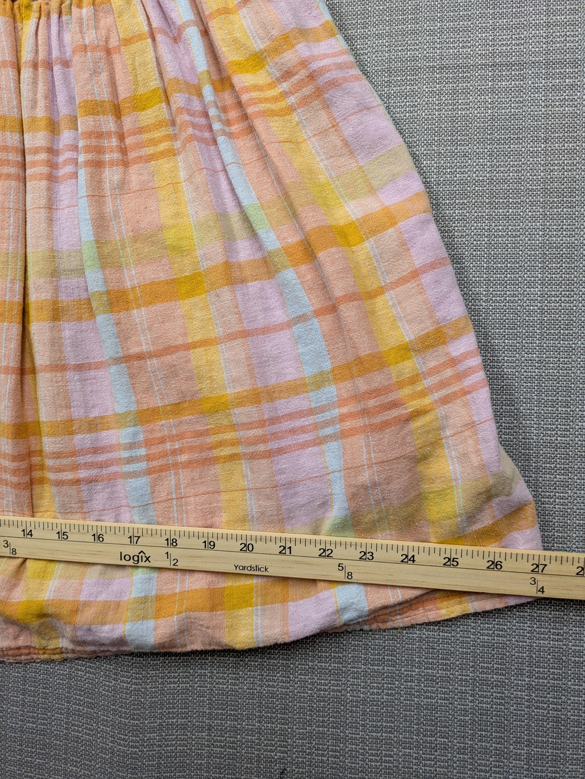 American Eagle Dress Womens Large Multicolor Plaid Smocked Fit & Flare Sundress