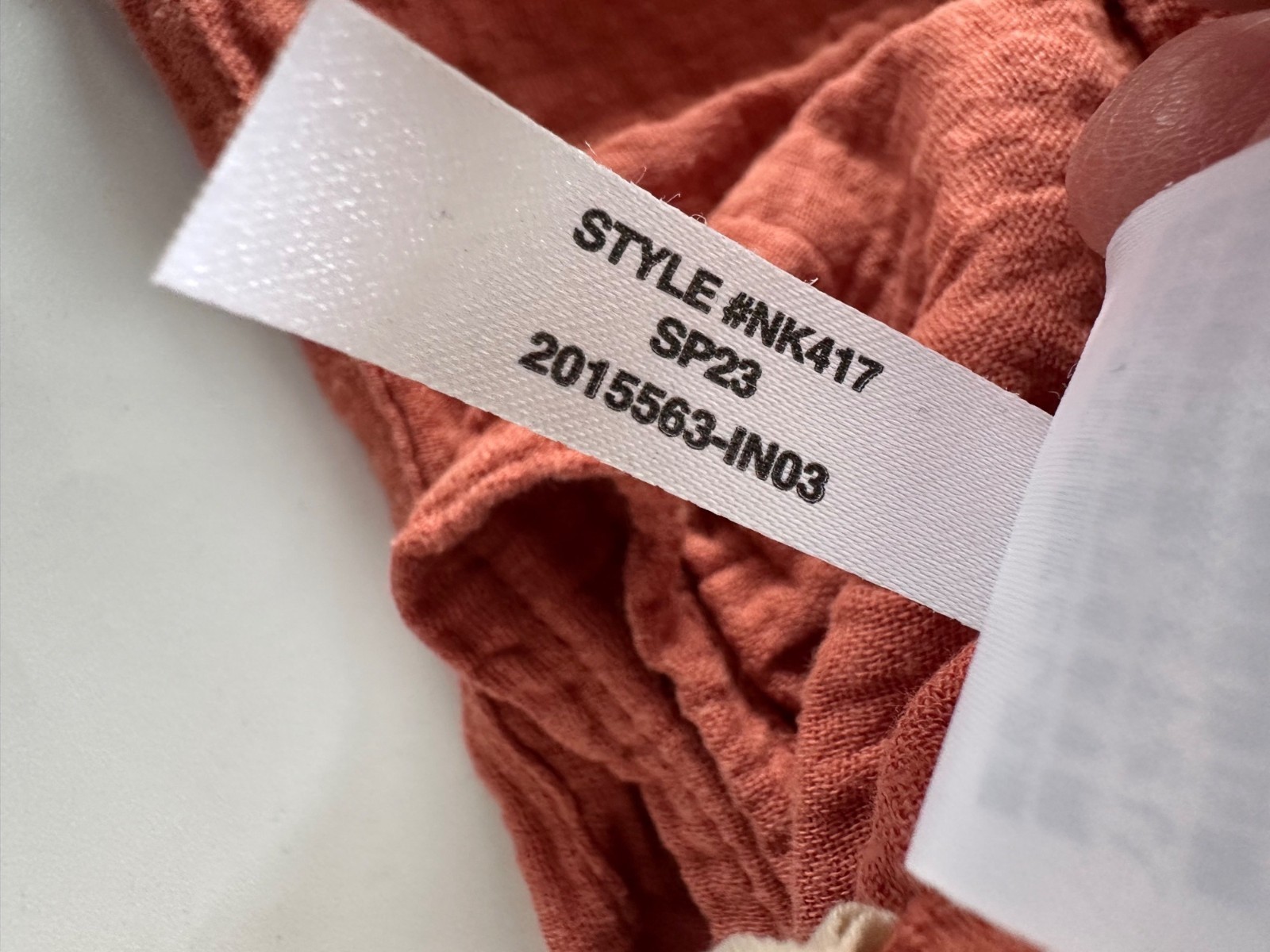 Madewell LG Orange Lightspun Cuff-Sleeve Button-Front Tiered Gauzy Mini Dress