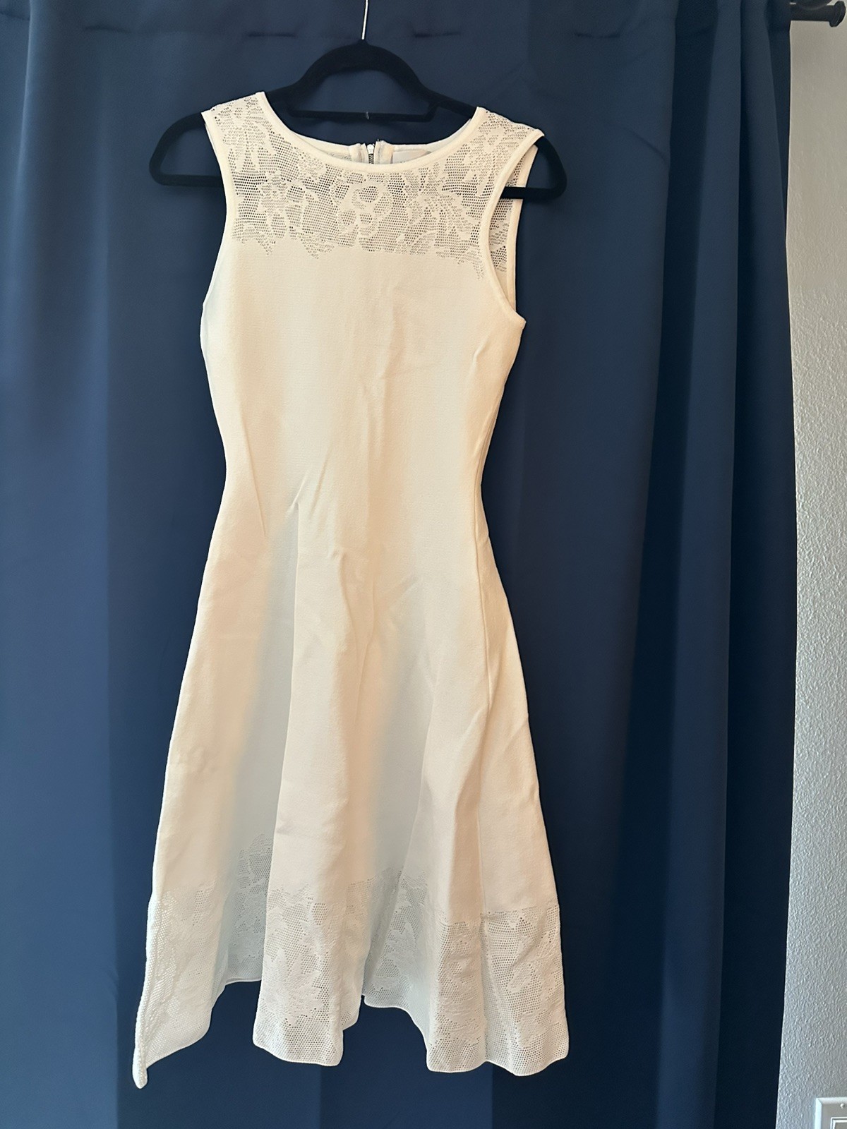 NWT Milly White Floral Mesh Dress Size Small