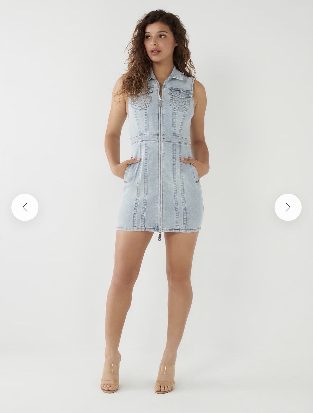 NWT True Religion Zip Denim Dress Style 206461 Womens Small