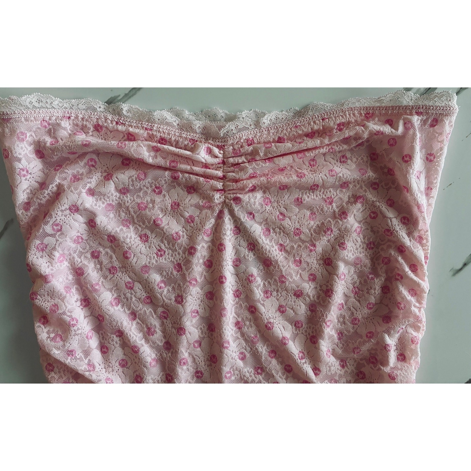 VS PINK x LoveShackFancy Everblooming Strapless Floral Lace Mini Dress XL NWT