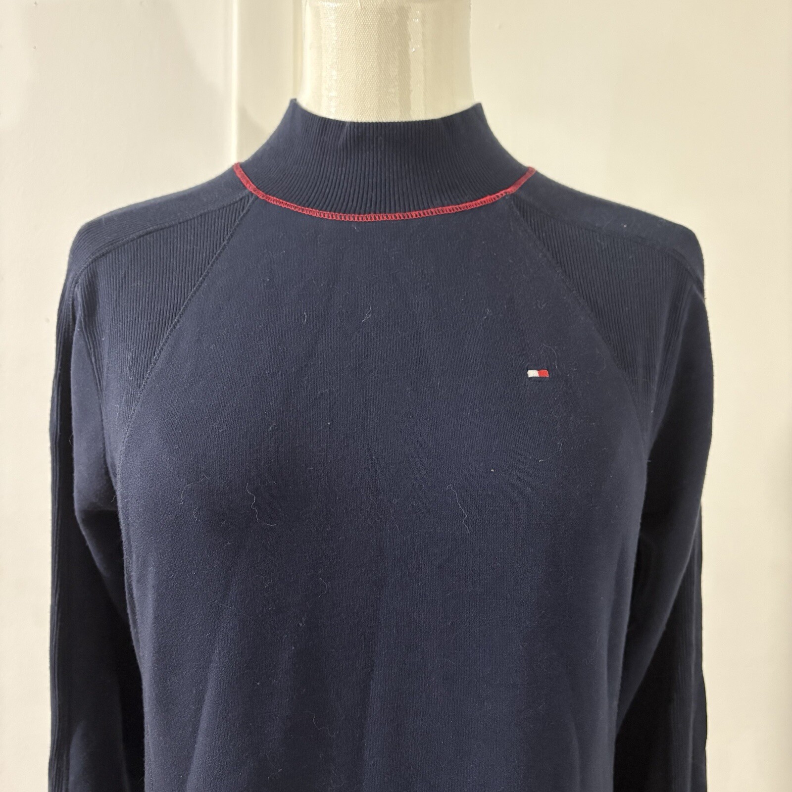 Tommy Hilfiger Women’s Mock Turtle Neck Dress Dark Blue Navy Size XS Ultra Soft