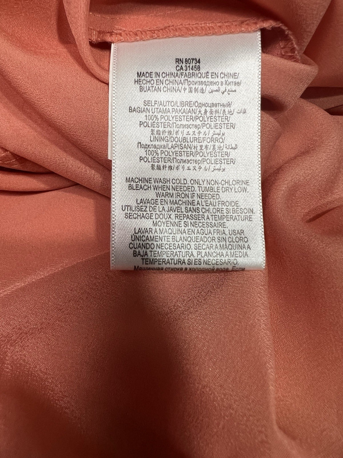 BCBGeneration Pleated Shift Dress Coral Orange Women’s Size Large Light Flowy