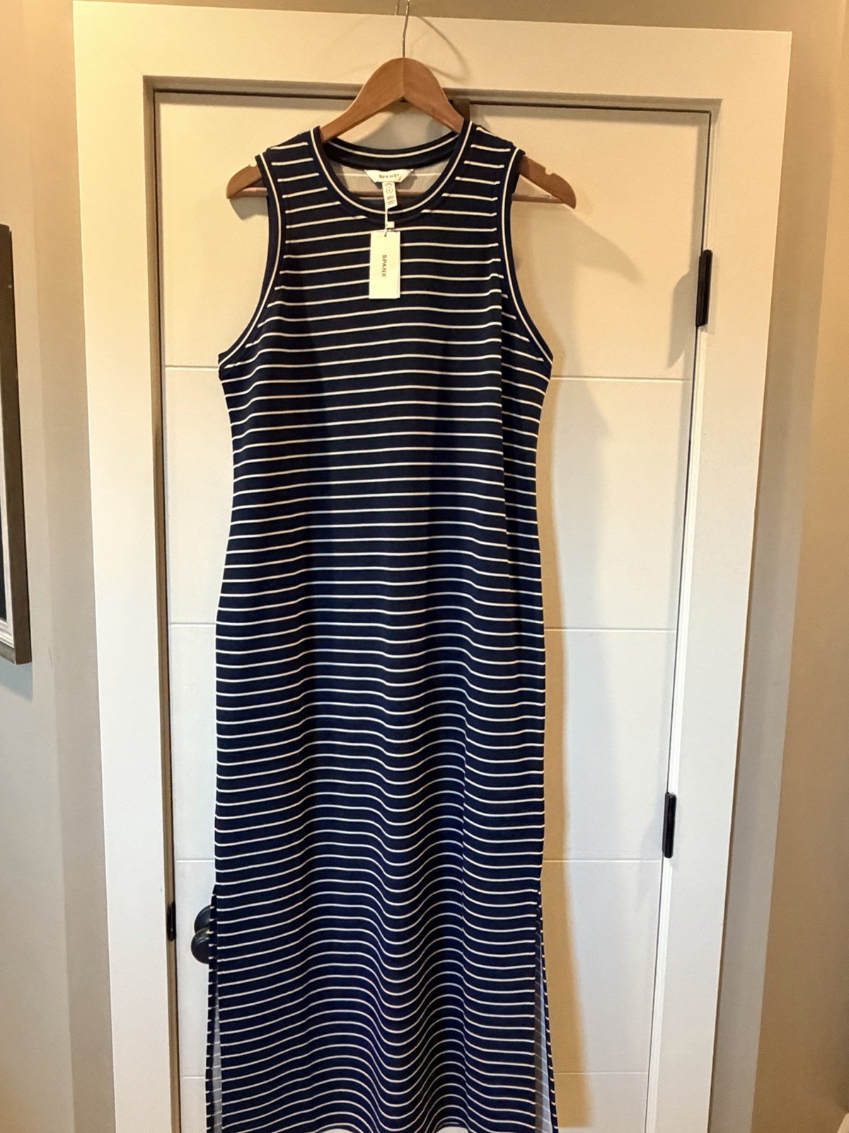 Spanx Air Essentials AirEssentials® Stripe Sleeveless UPF 50+ Tank Maxi Dress L