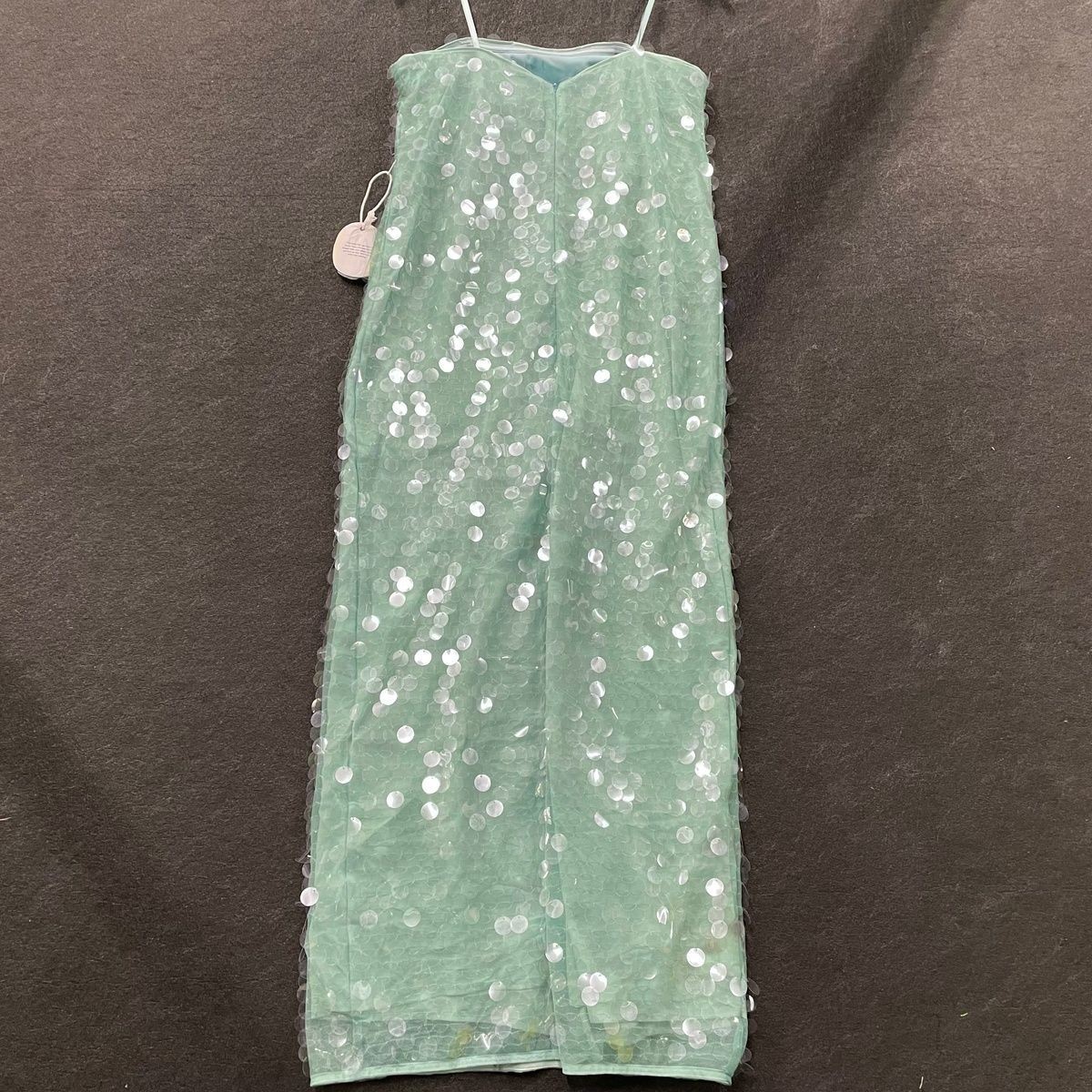 STAUD Casey Sequined Strapless Maxi Dress Women’s Size 8 Mist