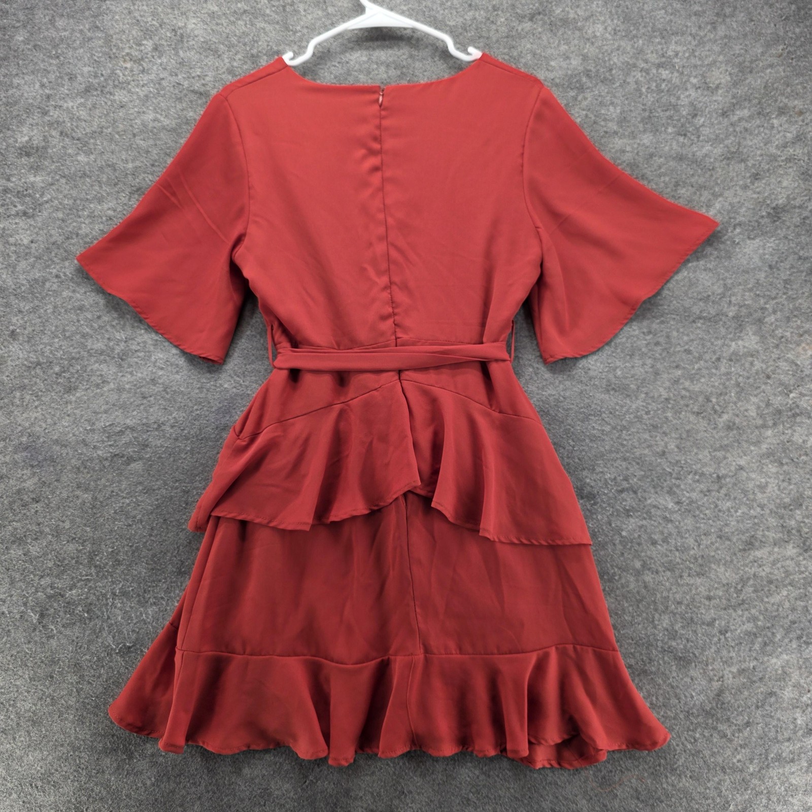 Altar’d State Dress Womens M Red Wrap Dress Fit & Flare Short V-Neck Belted