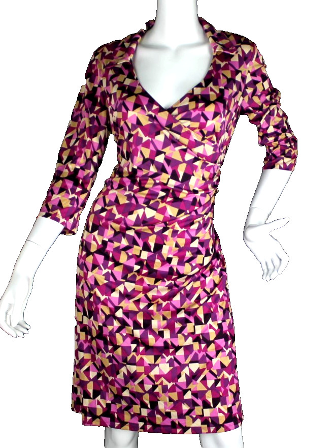 {MODA INTERNATIONAL} Dress Sz S Sheath Multicolor Pattern Jersey Stretch