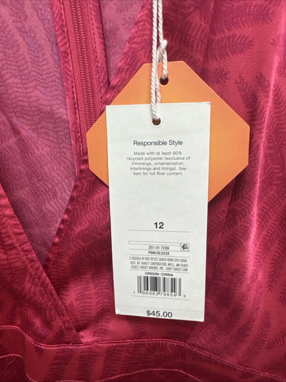 Fe Noel Target Maxi Dress Kimono Style Red Silk Fern Perfect 🤩 Summer Size 12