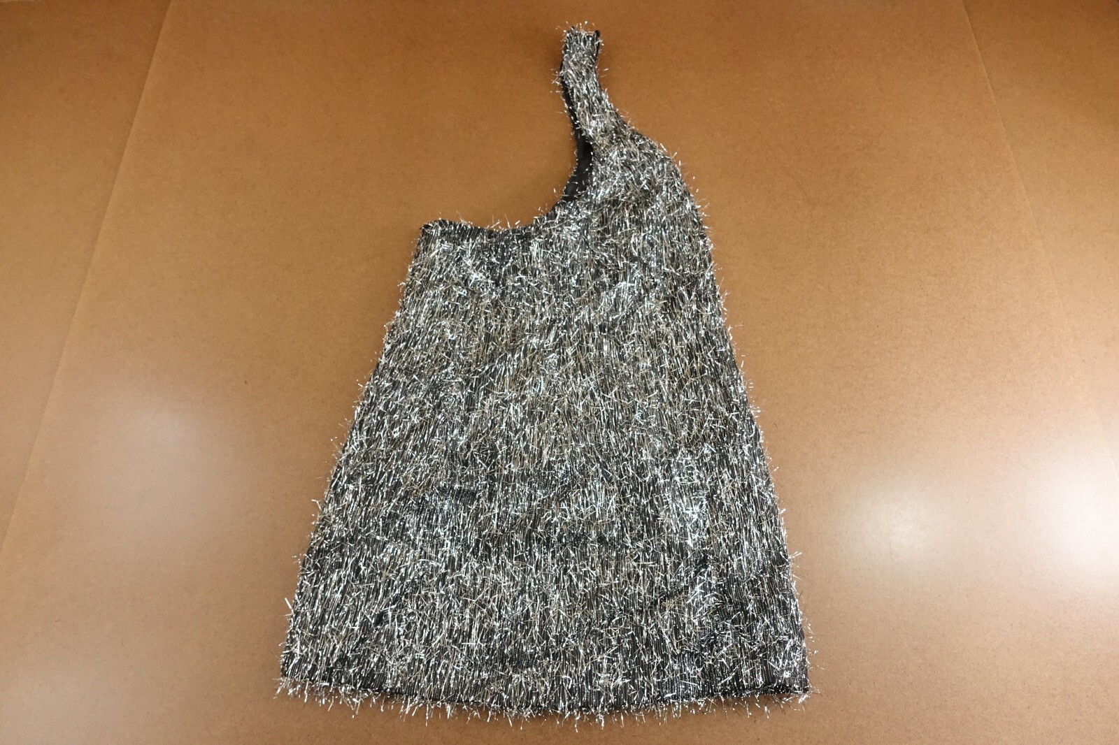 Nasty Gal Womens Size 8 Black Silver Tinsel Halter Neck Mini Dress NWT