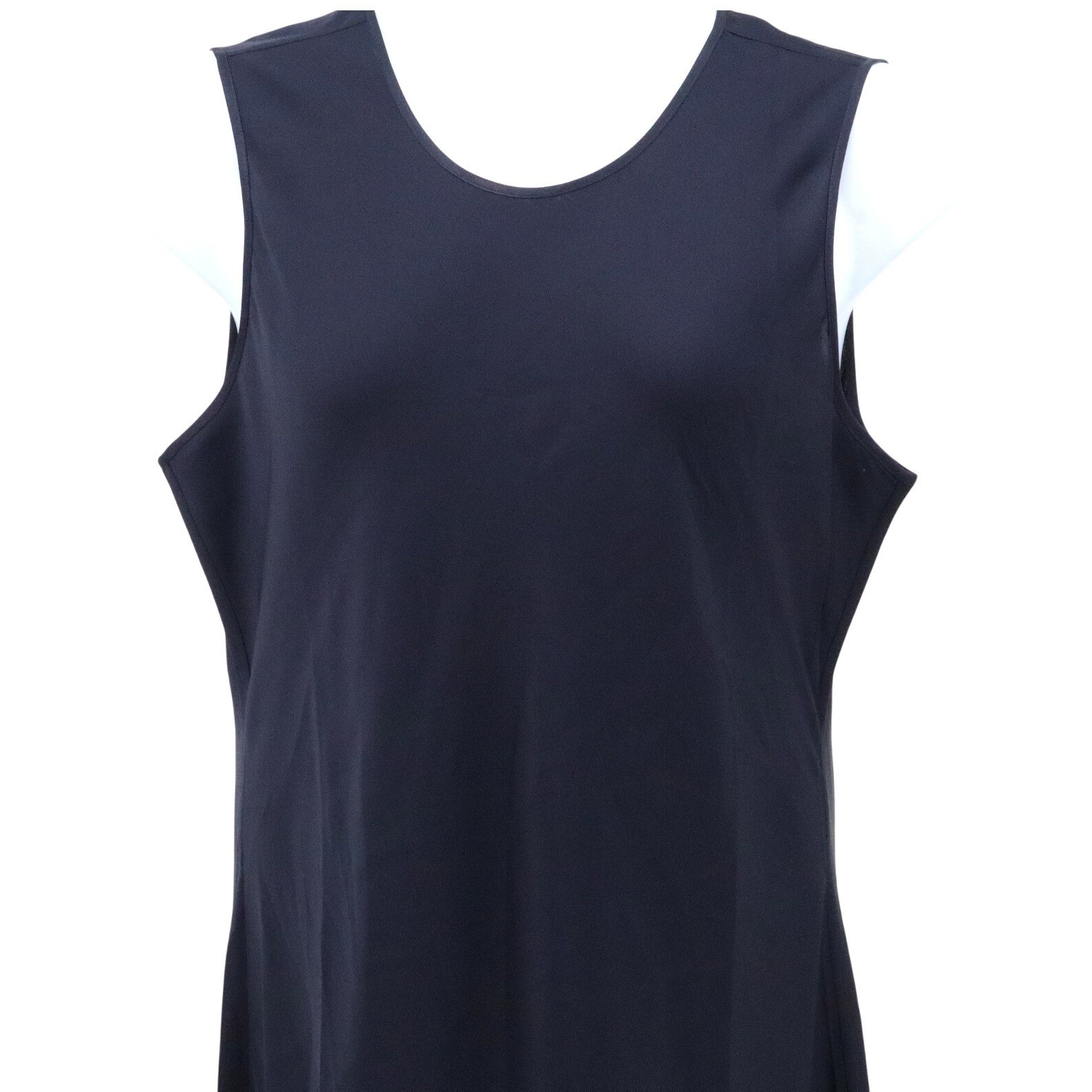 NWT Quince Washable Stretch Silk Midi Dress Navy Bias Cut Tank XL