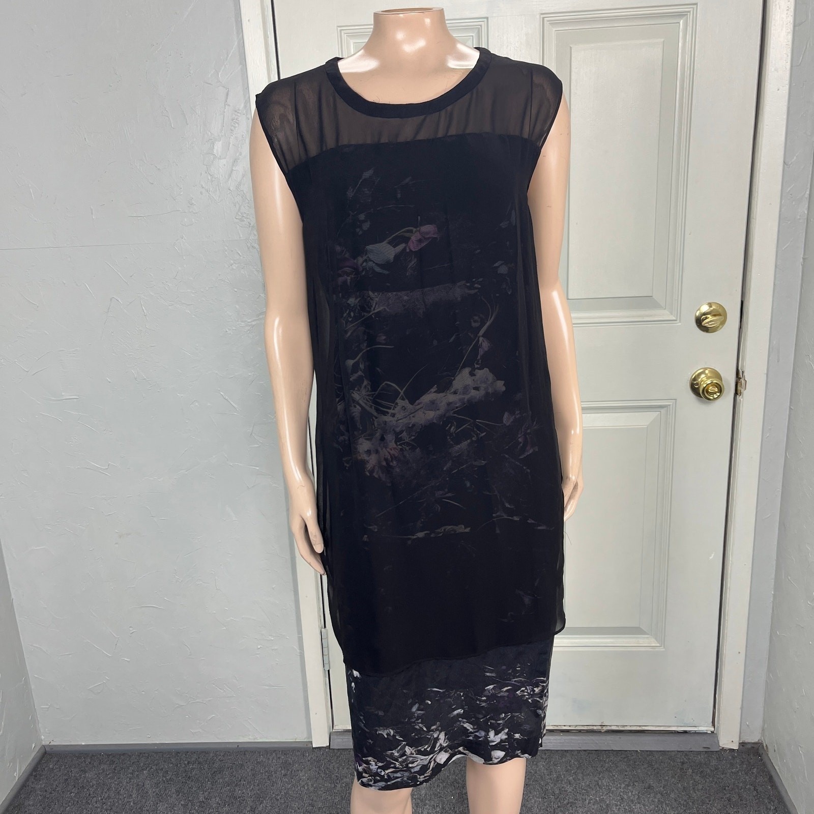 Allsaints Women’s Dress US 6 Party Floral Sleeveless Silk Shift Designer F3-2