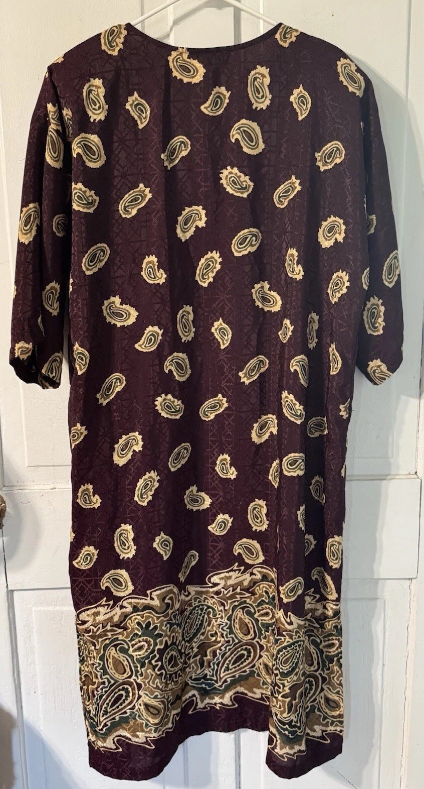 Komar Women’s Paisley Kaftan Dress – Burgundy Multicolor – Size Not Listed