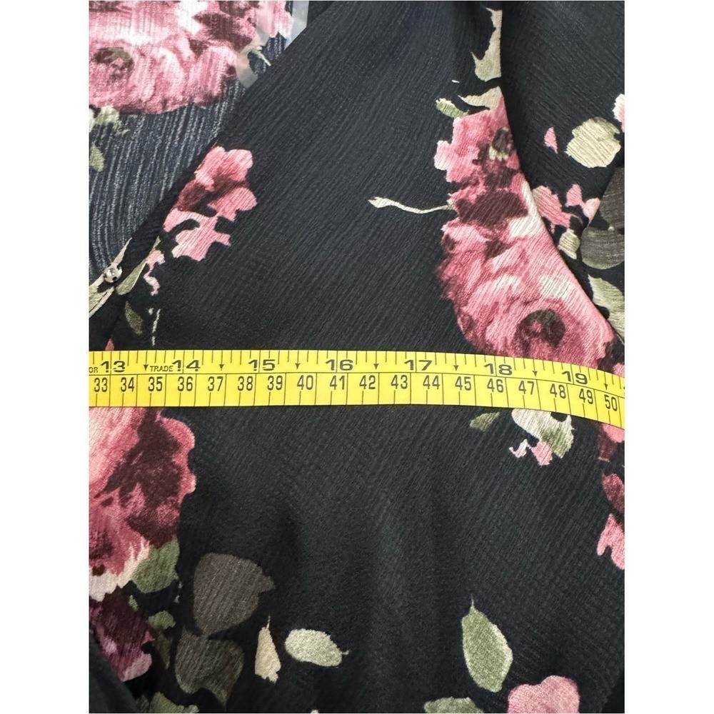 ANDREE BY UNIT Black Dress with Pink Floral Print