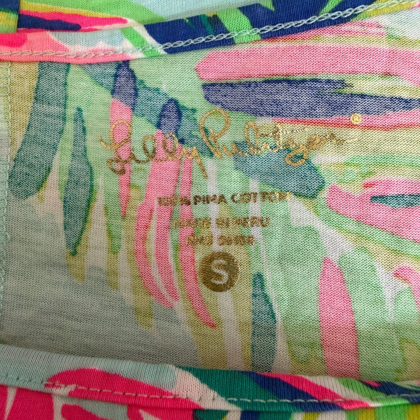 LILLY PULITZER Tropical Palm Print Pima Cotton T-Shirt Dress Small