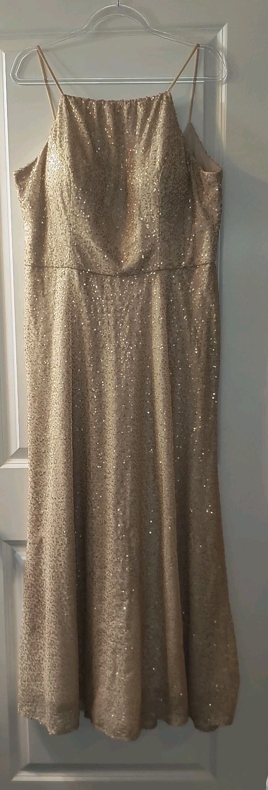 Morilee Madeline Gardner Gold Sequin Formal Gown Bridal Wedding Dress Sz 20