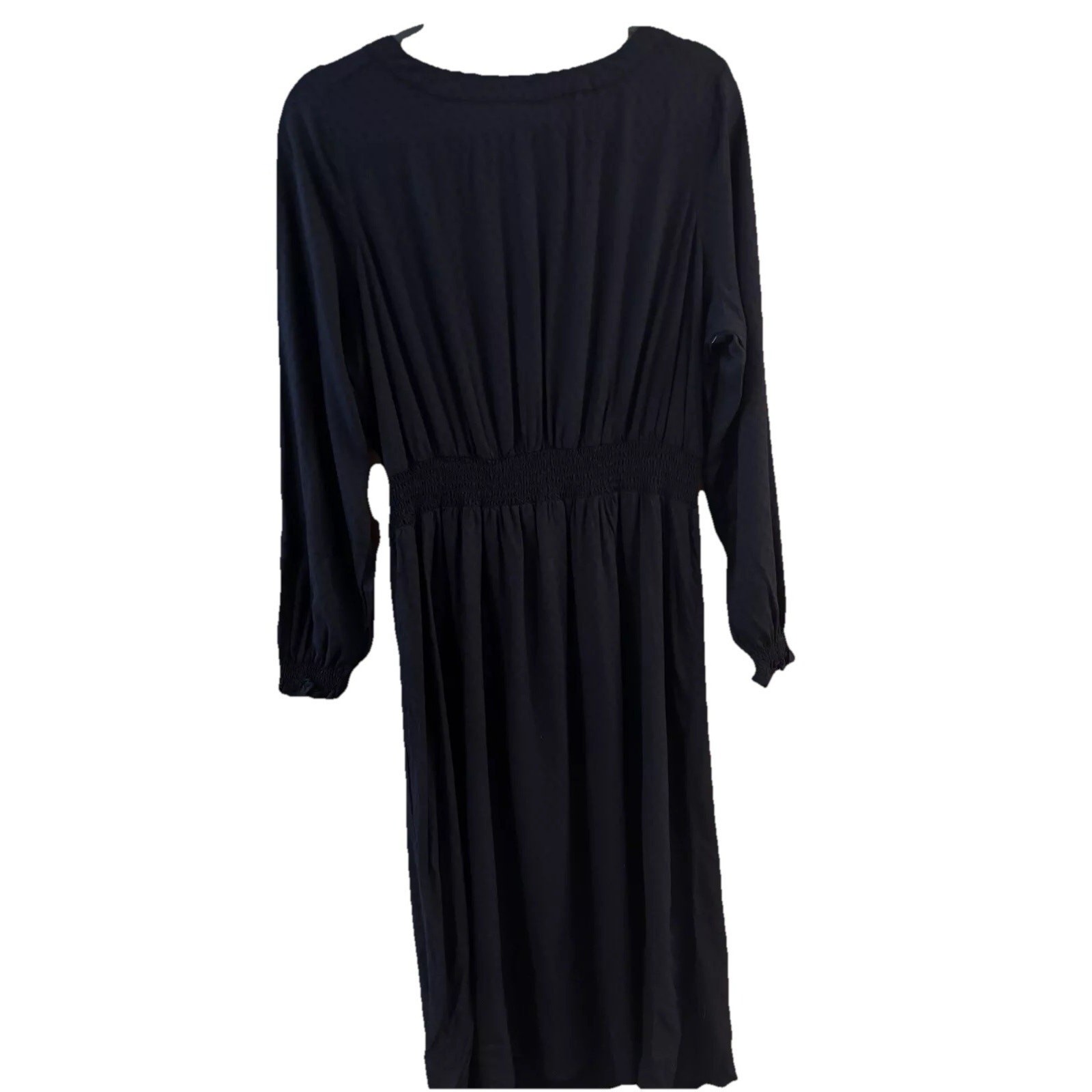 Croft And Barrow Black Dress Large Midi Long Sleeve Rayon Career Professional