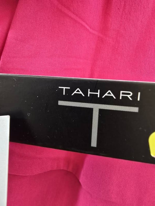 T Tahari Spread-Collar Button-Front Midi Dress Women’s 12 Tulip Pink Belted