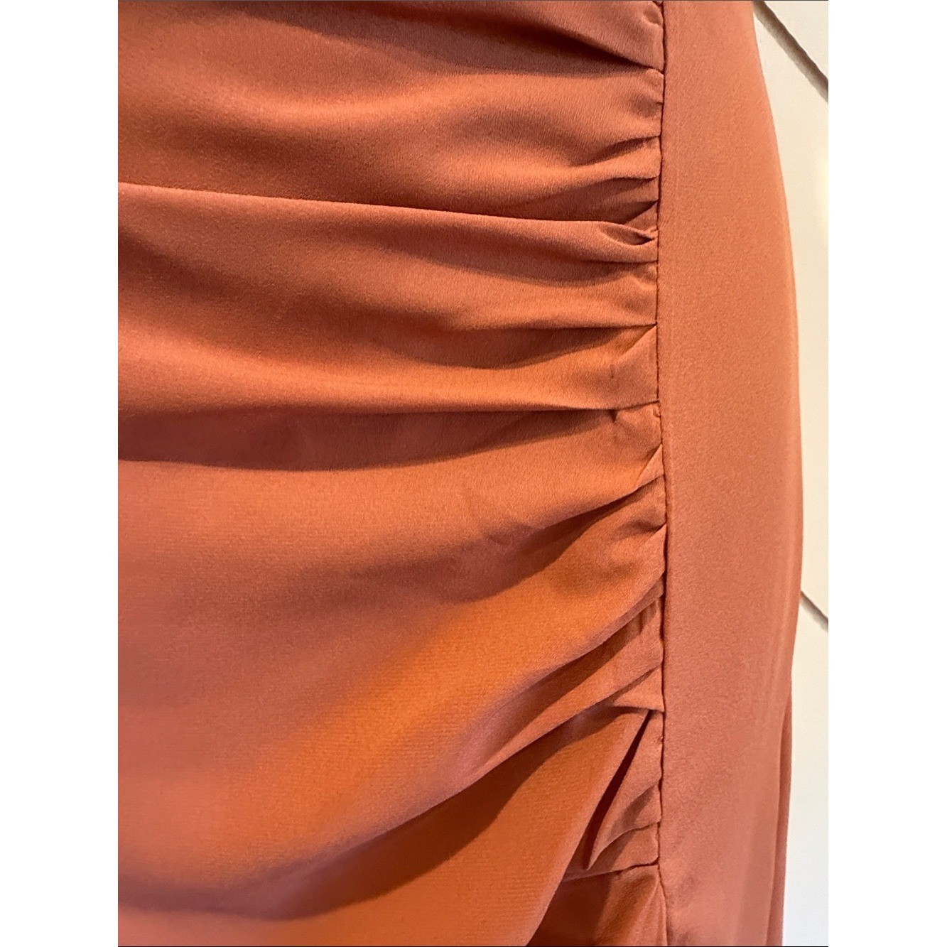 NWT-Mikaila Rusty Rose Cowl Neck Ruched Column Maxi Dress