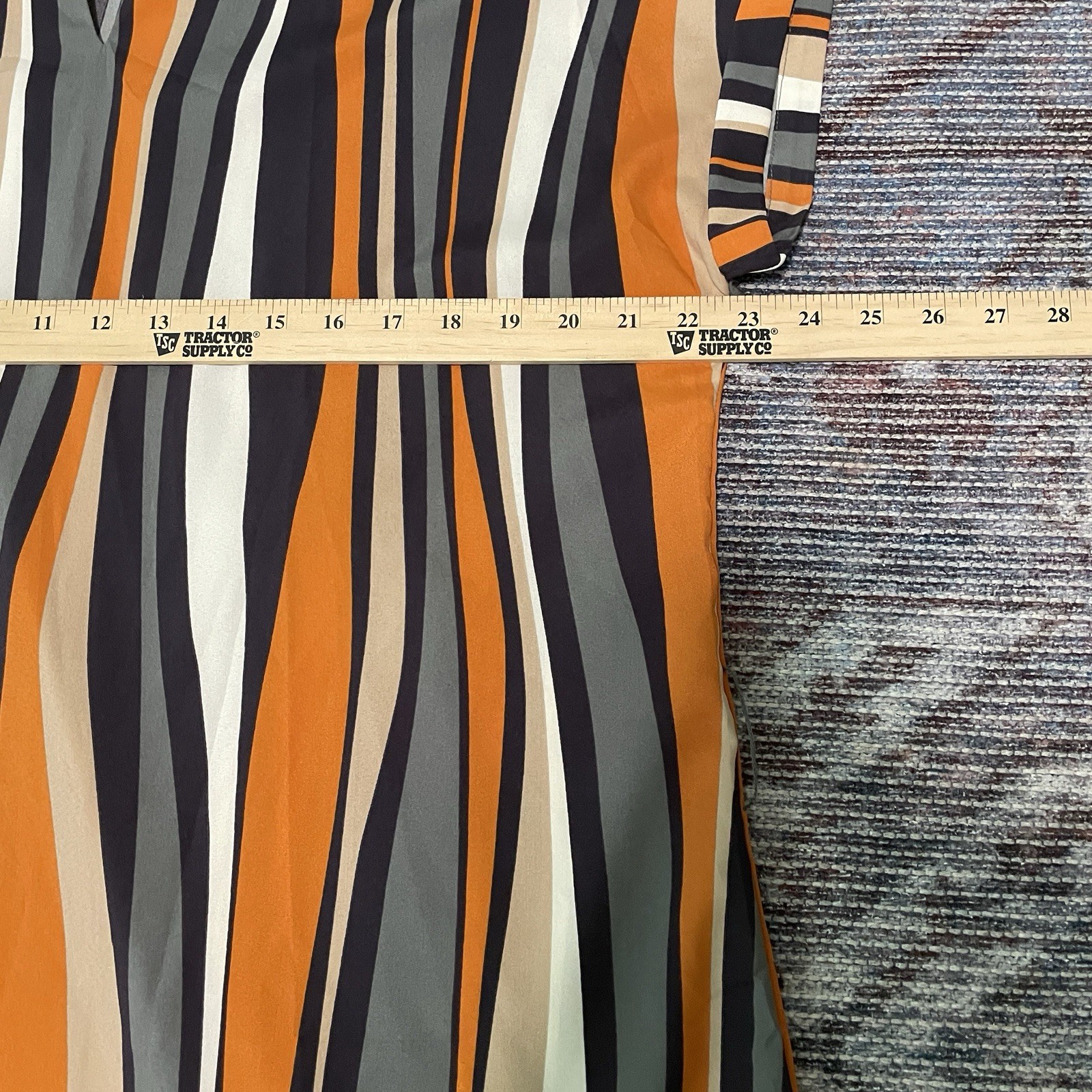 Emery Rose Notch Neck Striped Colorblock Belted Dress Sz Large