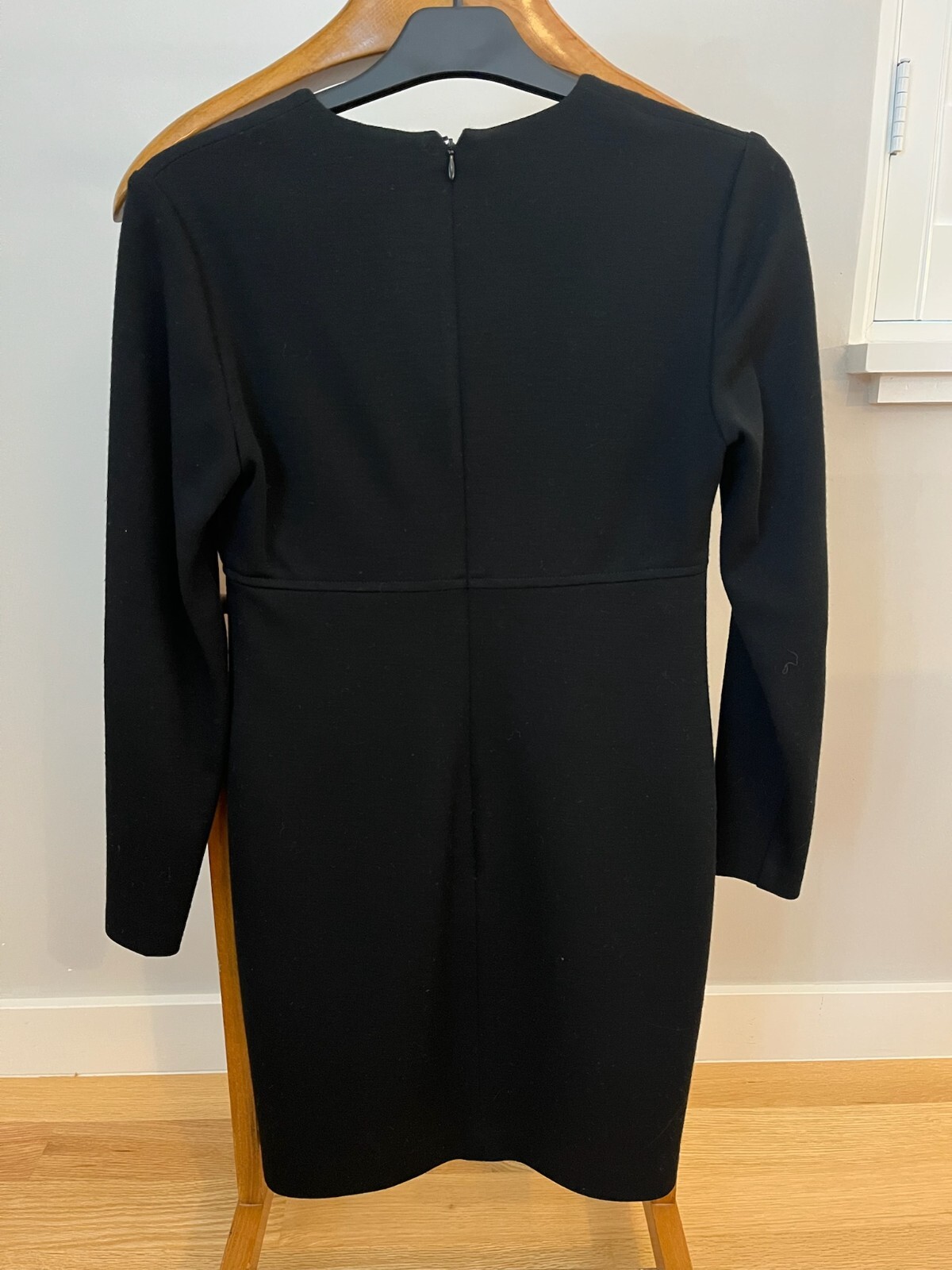 Ann Taylor Petites Long Sleeve wool Sheath Dress Size 2P Cross Over V-neck USA
