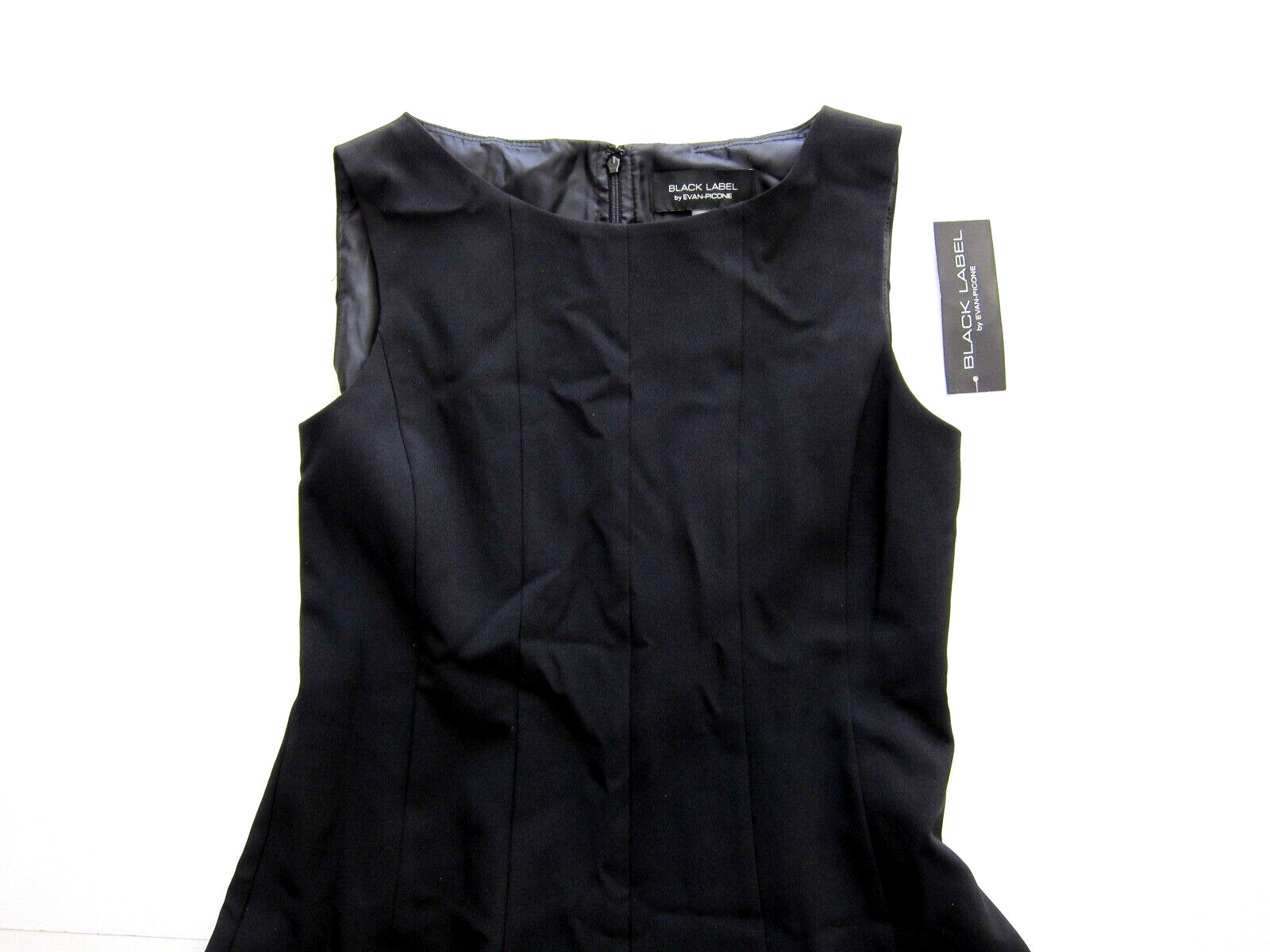NWT Evan Picone Black Label Classic Black Sleeveless Tunic Sheath Shift Dress 6