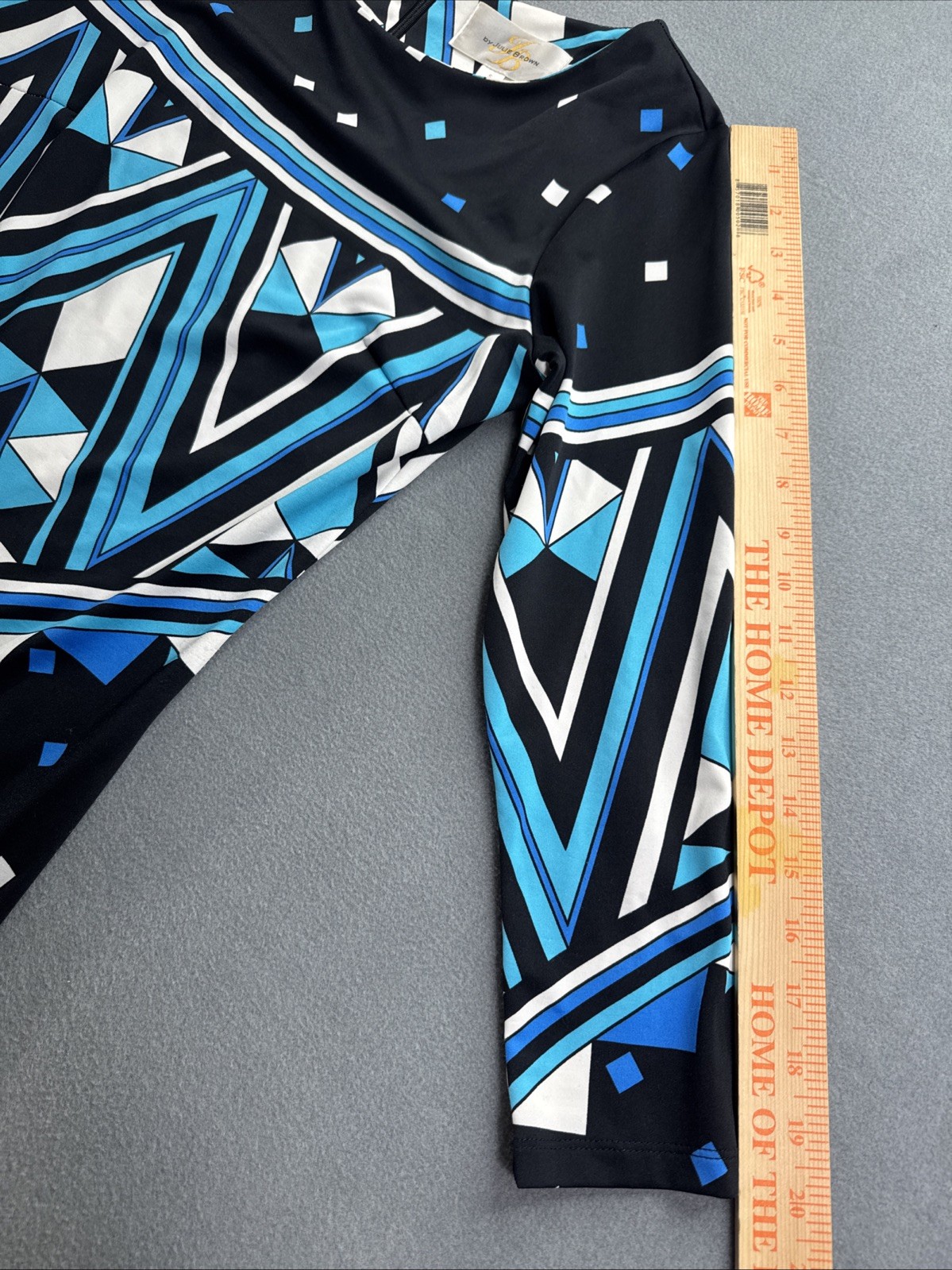 JB By Julie Brown Mod Bold Geometric Mini Dress 3/4 Sleeve Womens Size S