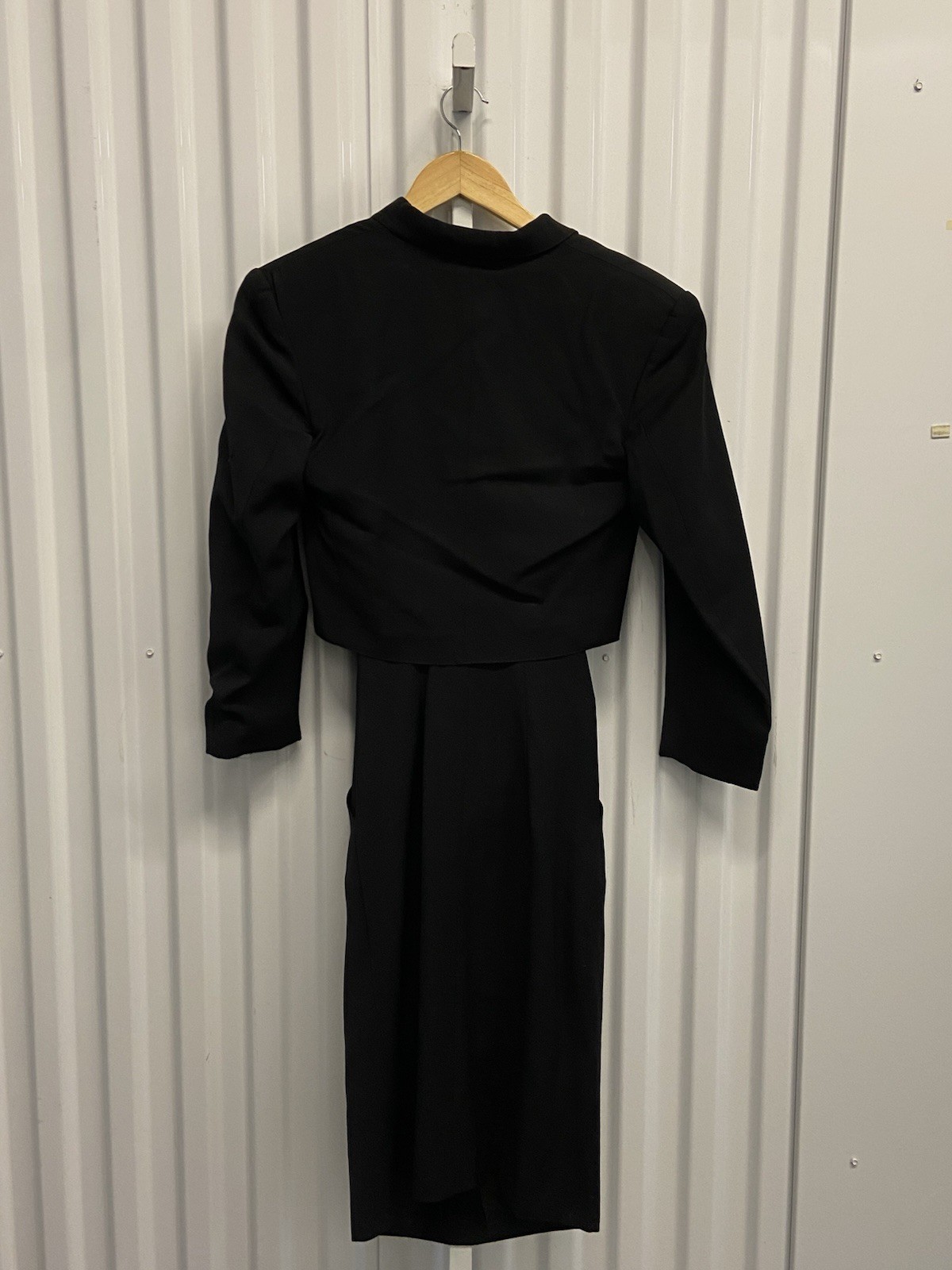 90s Gianfranco Ferre Studio 0001 Ferre Black Wool Blazer Dress Sz 6 NEEDS REPAIR