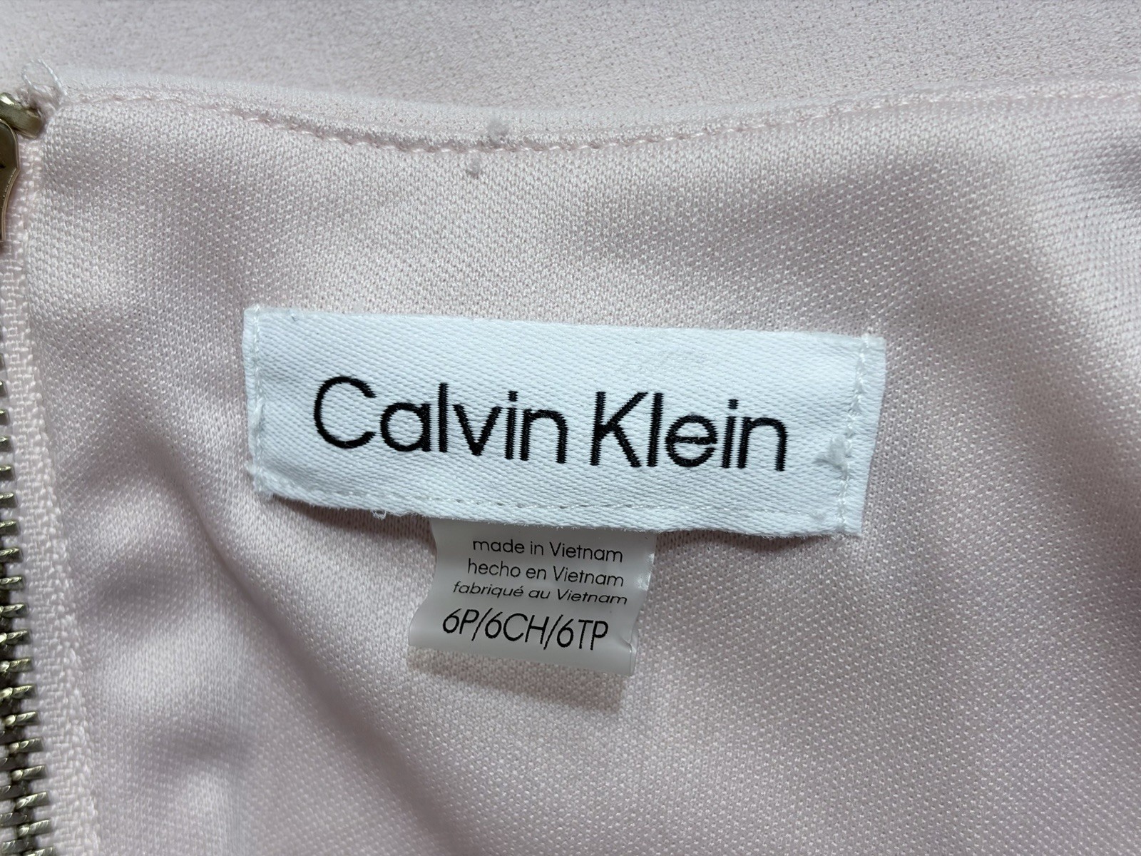 Calvin Klein Bell Split Sleeve Sheath Aline Midi Dress Blush Pink Party 6P