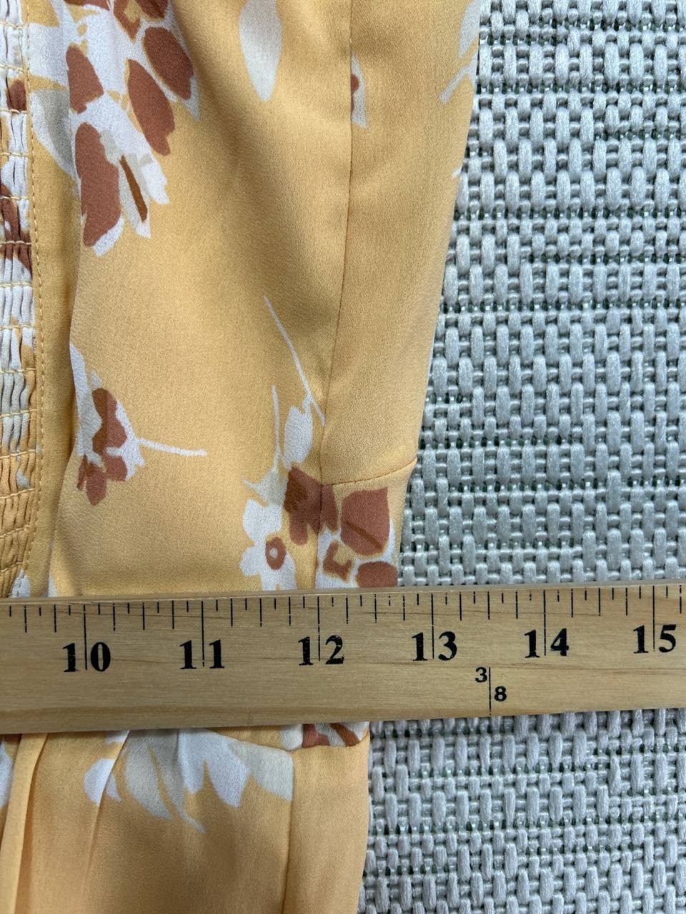 Abercrombie & Fitch Dress Womens Medium Tall Yellow Brown White Floral Midi