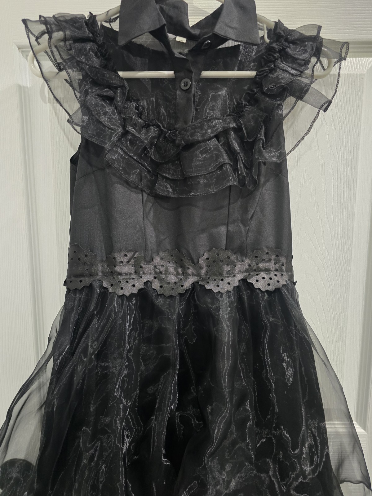 Black Tiered Gothic Punk Tulle Dark Aesthetic Gown Retro Party Size Small EUC