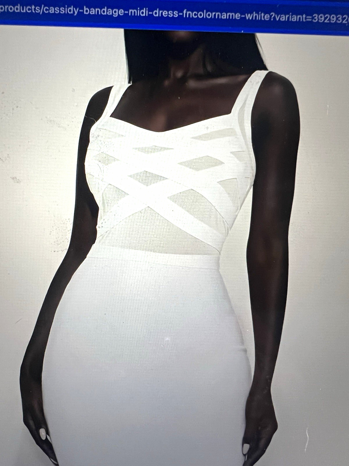 Womens Size S White Solid Sweetheart Neck Strappy Sleeveless Stretch Midi Dress
