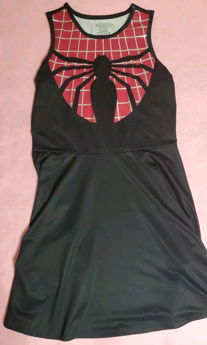 MIGHTY FINE PRESENTS MARVEL SPIDERMAN SPIDERWOMAN DRESS WOMENS JUNIORS LARGE