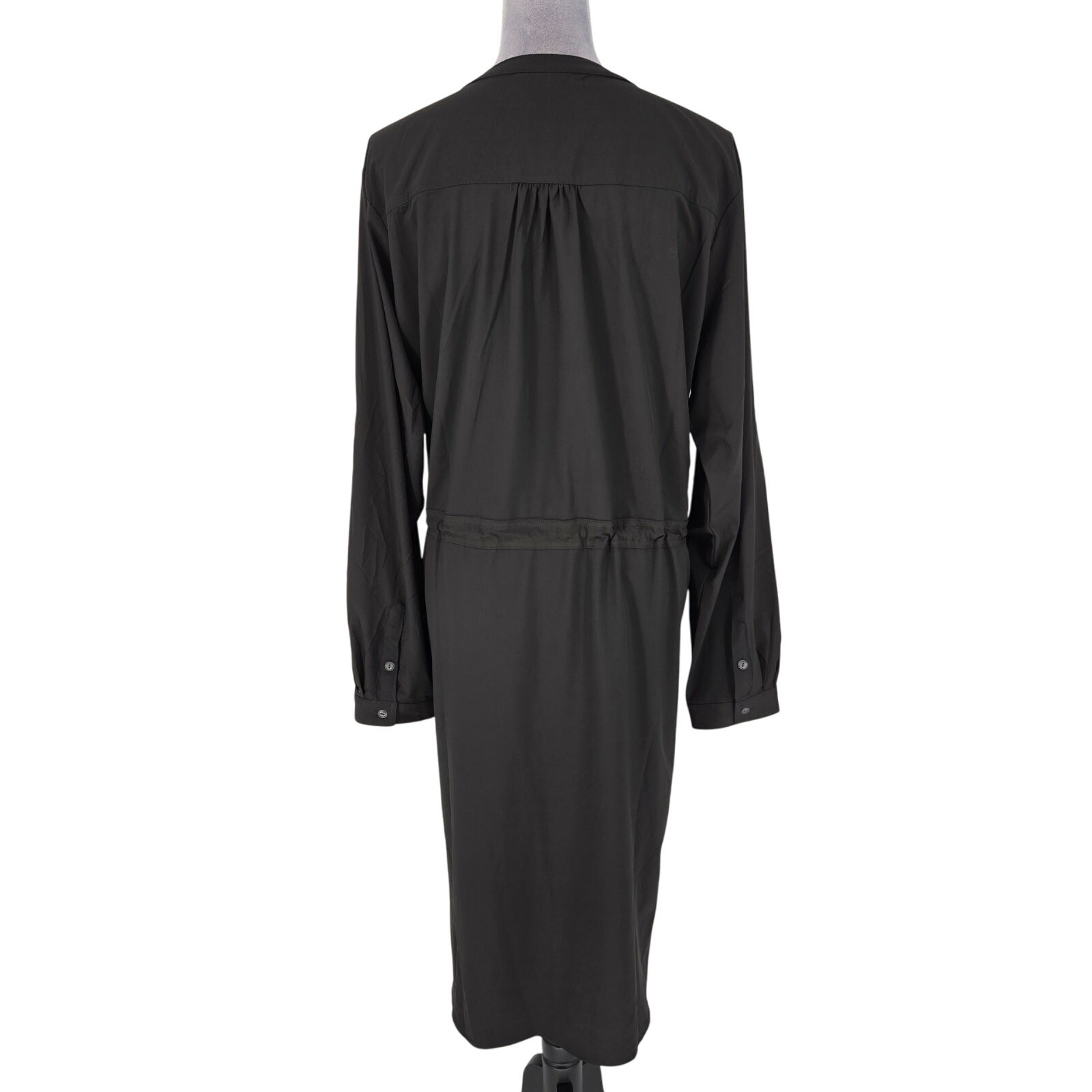 Orvis Dress Womens 2XL Black Henley Tie Waist Stretch Pockets Pack and Go New