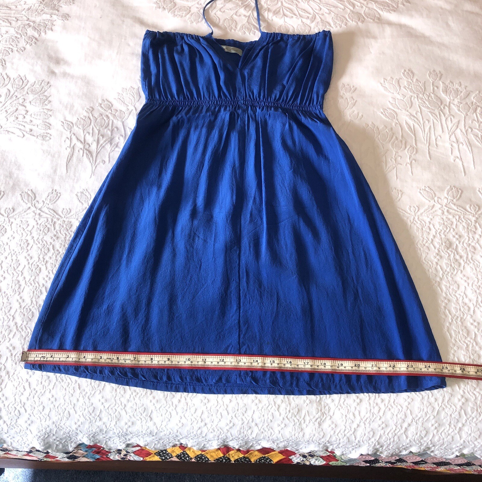 GEREN FORD COBALT BLUE SILK DRESS SIZE UNKNOWN SEE PHOTO MEASUREMENTS